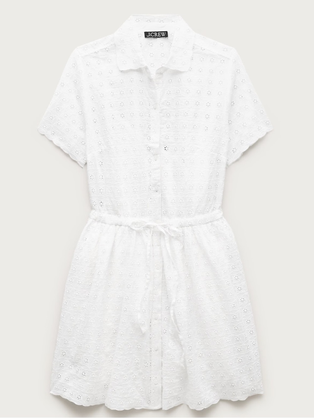 NWT J Crew Tall mini Cerise shirt-dress in eyelet cotton poplin